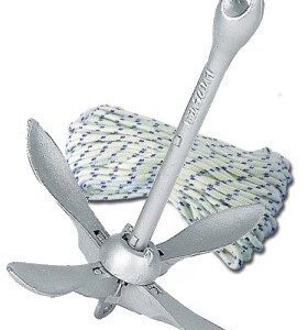 Ein Ankerset mit 6 kg schwerem Anker und 30 Meter langen Ankerleine Ø 10 mm, ideal für die Bootsfahrt. Sicherheit zuerst!