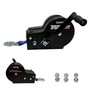 Hochleistungs-Handseilwinde für Boote, Anhänger, Trailer, LKW, ATV, Jet Ski & Offroad - 10m Gurtband - 2-Gang-Getriebe (4:1/8:1)
