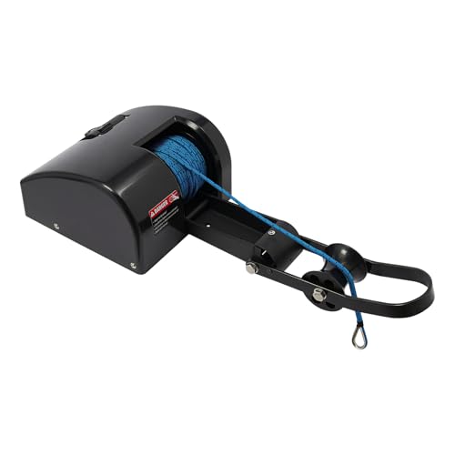 Elektrische Bootswinde 12V, 30,5m Ankerseil mit Bruchfestigkeit von 317,5kg, Funkfernbedienung für Boote bis 7,32m/24 Fuß
