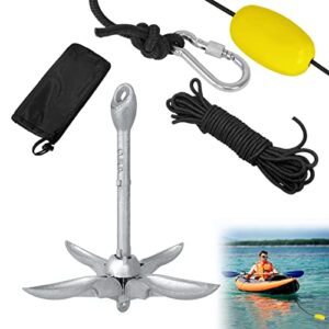 Faltbarer Bootsanker Set mit feuerverzinktem Gusseisen und Transporttasche, geeignet für kleinere Boote und solche mit begrenztem Stauraum