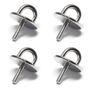 Augenplatten aus Edelstahl V2A, robust und vielseitig, ideal für Innen- und Außenbereich, mit metrischem Gewinde, rostfrei und problemlos im Freien verwendbar.