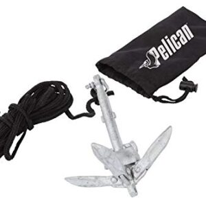 Kompaktes Anker-Kit mit faltbarer Aufbewahrungstasche für Kajak, Kanu, SUP und kleine Boote - ideal zum Angeln und Bootfahren