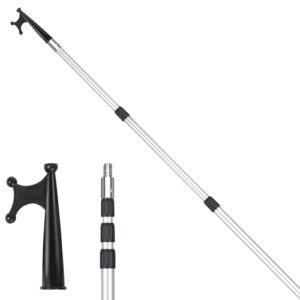 REDCAMP Bootshaken Teleskop, 370cm Aluminium Ausziehbar Dock Polen, Mehrzweck Leichte schwimmendem Boot Docking Pole Bootszubehör, Silber - perfektes Tool für jeden Bootsbesitzer
