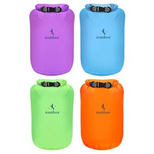 Wasserdichte Taschen, Set mit 4 Stücken, 2L, 5L, 10L und 20L, ideal für Outdoor-Sportarten wie Camping, Angeln, Kajakfahren und Rafting