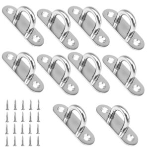 10 Stück Augplatte Edelstahl M5 mit Öse, Wandöse mit Schrauben für Aufhängen von Gegenständen, Markisen und Bootszubehör