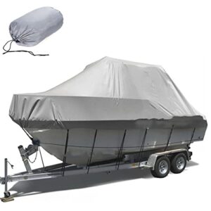 ELVONS Bootsplane, Mit Gummizug, 210d Dickes Oxford-Tuch Bootspersenning, Abdeckung Benutzt Für Winterlicher Outdoor-Schutz, GroÞ Boots Mit Aufbewahrungstasche, Grau, 14~16(530cm*290cm)