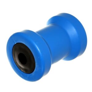 Hochwertige Kielrolle aus Polypropylen für Anhänger und Bootstrailer, Durchmesser 90mm, Gesamtlänge 130mm, leicht zu handhaben, blauer Farbton