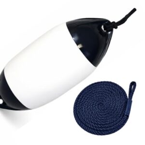 Bootfender Langfender Heavy Duty von Dahlmann, robuster Stegfender für Motorboote und Yachten mit Fenderleine, Schutz beim Anlegen