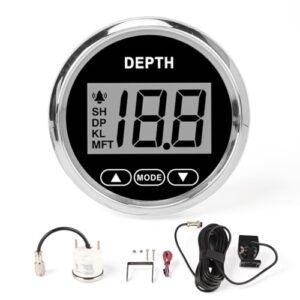 Digitales Boot Tiefenmesser von eimsoah, 52mm, 2 Zoll, Marine Tiefenmesser mit Weißer Hintergrundbeleuchtung für Angeln