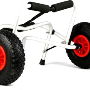 Faltbarer Kajakwagen aus Aluminium mit 25cm Rädern und Gurten für Boote, Surfbretter und Wassersportgeräte