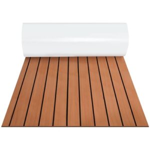 Bodenbelag für Boote, Selbstklebend 240x60cm, DIY Floor Decking, Teakholz Eva Schaum rutschfeste Matte, Deck Bodenbelag Matte für Schiffsdecks Schnellboote Yachten
