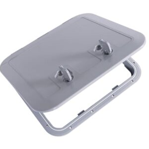 Neue Marine-Bündige Inspektionsluke in Grau 520 x 465, hochwertige und praktische Lösung für Bootsausrüstung, UV-beständigem seewasserfesten Kunststoff gefertigt, rutschfeste Oberfläche, Abdichtungs-Neopren-Ring, einfacher Verriegelungsmechanismus