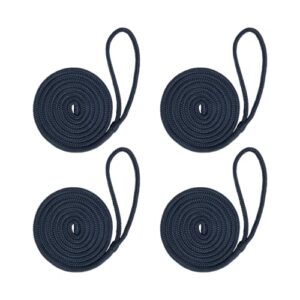 Fenderleine mit Auge, 4er Set, Seil für Fender Boot, Festmacherleine, Seil am Bootsfender befestigen an Boot, Schiff, Yacht