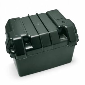 Neue Marine Batteriebox aus Polypropylen, Schwarz, 422x234x290 mm, robust und hochwertig für die Aufbewahrung von Batterien in Booten oder Schlauchbooten