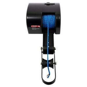 Elektrische Ankerwinde mit Fernbedienung, 12V Motor, 100ft/30.5m Tau für Boote bis 24ft, 17kg Bruchlast, Rostfrei, Schwarz