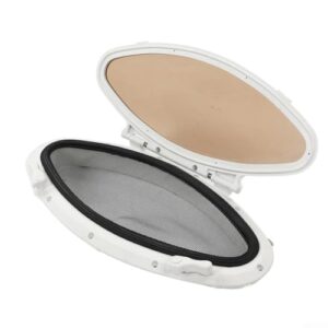 Ovales Bullauge für Boot, Yacht und Schiff - 470 x 210 mm - nach innen öffnend - ABS-Rahmen - gehärtetes Glas - Anti-UV-wasserdicht