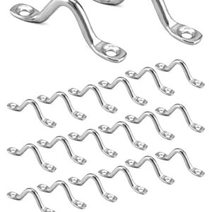 20 Stück 304 Edelstahl Pad Eye, für Kayak und Canoe, Augplatten mit 40 Schrauben, 4 mm
