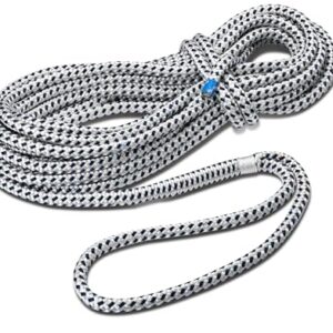 Seilflechter - Festmacher 14mm Ø, 10m Länge, 40 cm Auge gespleißt & getakelt. Hochwertige Leine für das Boot mit hoher Witterungsbeständigkeit und Abriebfestigkeit.