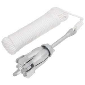 Faltbarer Klappanker für Schlauchboote, Kajaks und Paddelboards mit Seil 4 Flunken, tragbarer Anker für Wasserfreunde