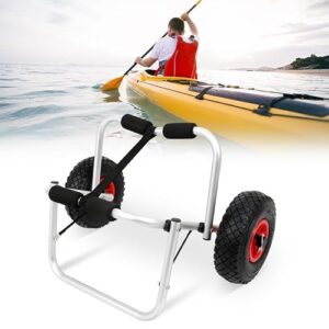 Faltbarer Aluminium-Kanuwagen, Transportwagen für Boote und Kanus, Kajakwagen mit Spannriemen, tragbarer Kajakwagen für Wasserliebhaber