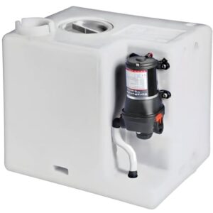 Frischwassertank mit Pumpe, 12,8 l/min, 56, 77 oder 117 Liter Wasserspeicher, lebensmittelecht für Boot, Camper, Caravan und Wohnmobil