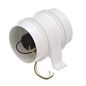 Inline-Bilgengebläse Motorraumlüfter, Abluftventilator, Entlüfter der Serie Turbo 4000, wasserbeständig, 12 Volt, Lüftungsschlauch 100mm Innendurchmesser
