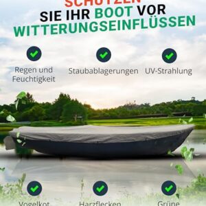 Hochwertige Bootsabdeckplane 300D für Bootsbetreiber, atmungsaktive Konstruktion, doppelte Nähte und Gummizug, sicherer Schutz gegen Wetterbedingungen