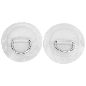 2-teiliges D-Ring-Patch aus Hochfestem Edelstahl für PVC-Schlauchboote, Flöße, Beiboote, Kajaks, Kanus und Surfbretter (Weiß)