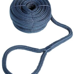 Festmacherleine, Seil mit Auge für Boot, Segel, Schiff, Marine, Tau, Zubehör in Navyblau, 10mm x 6m, hochwertig und witterungsbeständig