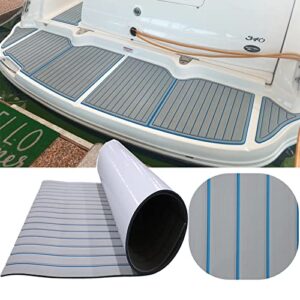 Hochwertiger EVA-Schaumstoff-Bodenbelag für Boote, marine rutschfeste Matte, 240x112cm, Selbstklebend, Teakholzimitat, Deck Teppich für Yachtboden, Schwimmbad, Motorboot, Schnellboot und Kajak