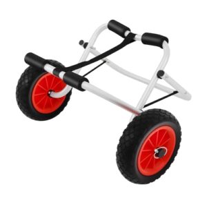 Klappbarer Alu-Transportwagen für Boote, Kanus und Kajaks mit 3 m Riemen und robusten PU-Rädern