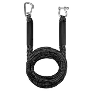Bungee Dockleine, Edelstahl Clips, 2,1-4,3 m lang, robustes Nylonseil, für Wasserfahrzeuge, Boote, Kajak, Pontoon, Jet, Ski