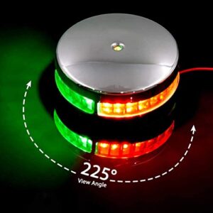 LED-Bootslichter für Pontonboote, wasserdicht aus Edelstahl, rot und grün Segellichter für maximale Sicherheit bei Nacht.