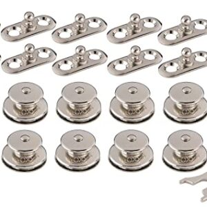 LOXX-Set mit 10 x LOXX-Oberteilen, 10 x LOXX-Unterteil-Lochplatten und einer LOXX-Schlüssel. Ideal für die Installation von Verdecken, Planen und Persennings auf Ihrem Fahrzeug.