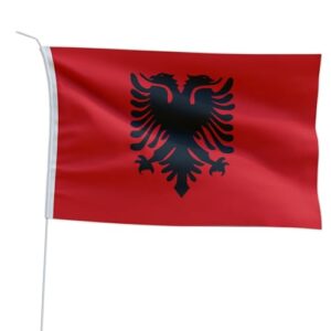 Gastlandflagge für Boot oder Motorrad, Albanien, 20 x 30cm, robust und wetterbeständig