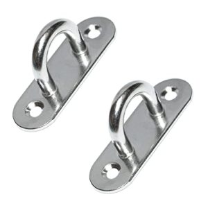 Mastplatte oval mit Befestigungshacken aus Edelstahl V2A, ideal für den Einsatz im Outdoor- und Indoor-Bereich