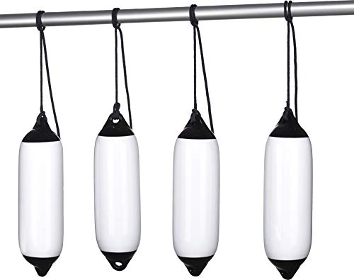 Fenderset 150 x 580 mm, Weiß, 4 Aufblasbare Fender für Boot und Yacht