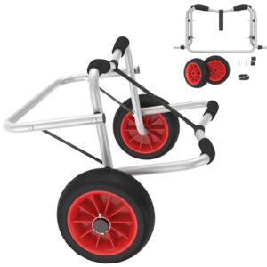 Faltbarer Kanuwagen für Kajak, Kanu und SUP mit Aluminiumrahmen, 2 PU-Rädern und Spannriemen - Traglast bis 100 kg