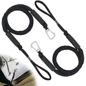 Bungee Dock Line, 2 Stück Fenderleine mit Auge und Haken Boot Festmacher Seil für Boote, Pontoon, Kajak, Jetski, Kanu, Motorboot