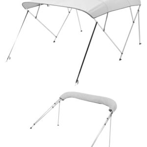 Sonnenverdeck für Boot, Bimini Top aus 600D Polyester mit Aluminiumrahmen, wasserdichter Schutz vor der Sonne, 170-183 cm, Hellgrau