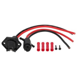VGOL Marine-Trolling-Motor-Verkabelungsset, 12V 2-Pin Socket Set mit 8AWG Hochleistungsdraht für Minn Kota kompatibel
