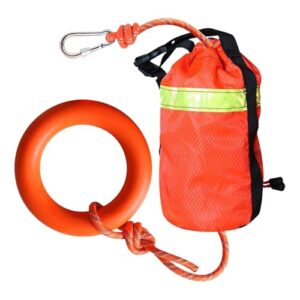Wurffähiges Schwimmrettungsgerät mit 16m langen Rettungsleine für Wasserrettung, Zugfestigkeit bis 500kg und Handgriff für Boote, Schwimmen und Raftingzubehör