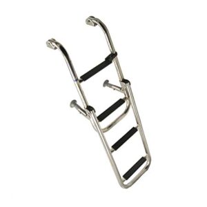 Badeleiter 2 Stufen Bootsleiter mit Edelstahlrahmen, klappbar und wetterfest für den Einsatz im Freien