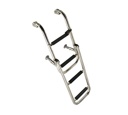 Badeleiter 2 Stufen Bootsleiter mit Edelstahlrahmen, klappbar und wetterfest für den Einsatz im Freien