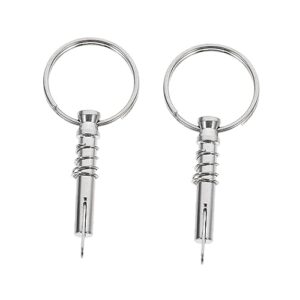 BESTonZON 2 Stück Edelstahl Schnellverschluss Sicherheitsstift für Boote, Bimini-Top, Yacht, Korrosionsbeständiger Bootsstift - zwei robuste und widerstandsfähige Sicherheitsstifte für Marine-Ausrüstung