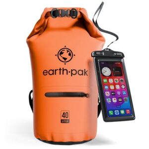 Wasserdichter Packsack mit Reißverschluss-Tasche und Schultergurt - ideal für Kajakfahren, Camping, Angeln, Bootfahren und Rafting