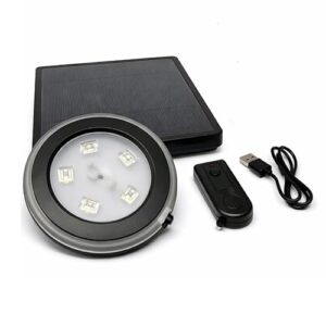 Kabellose Solar LED Lampe mit Magnetbefestigung, 3 Lichtmodi und USB-C Ladefunktion für Boot und Outdoor-Anwendungen