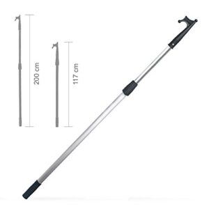 Robuster Teleskop-Bootshaken aus Aluminium, stufenlos zwischen 117 und 200 cm einstellbar