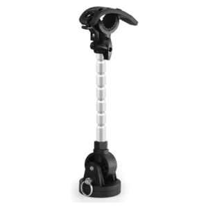 Trolling-Motor-Stabilisator-Halterung aus Aluminium für Minn Kota Terrova, PowerDrive und Ulterra, verstellbarer Bootsbugel mit 7 Positionen, schwarz/Silber