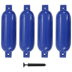 Vier aufblasbare Bootsfender mit Pumpe zum Schutz des Boots vor Beschädigungen aus PVC, ideal für das Sichern gegen Prallschutz und Rammschutz